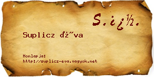 Suplicz Éva névjegykártya